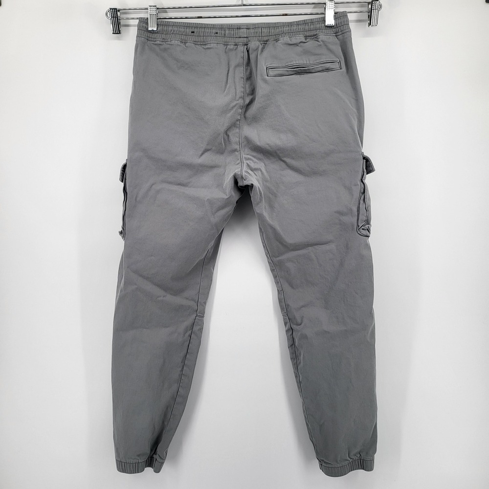 Hollister Men's Skinny Jogger Pants Gray Stretch Cargo Pockets Elastic Waist 32 - Picture 2 of 8